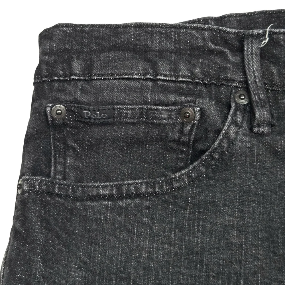 Polo Ralph Lauren Thompson Relaxed Jeans Men 36x32 Fits 36×30 Black Straight Leg